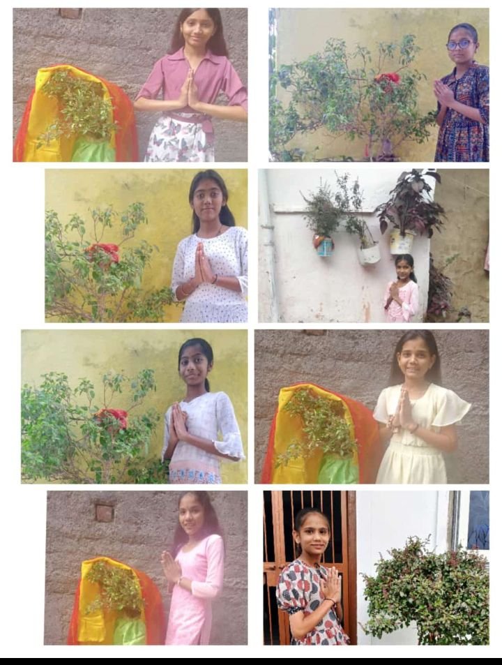 लोनारा मे तुलसी पूजन दिवस पर बच्चों ने तुलसी माता पूजन किया 